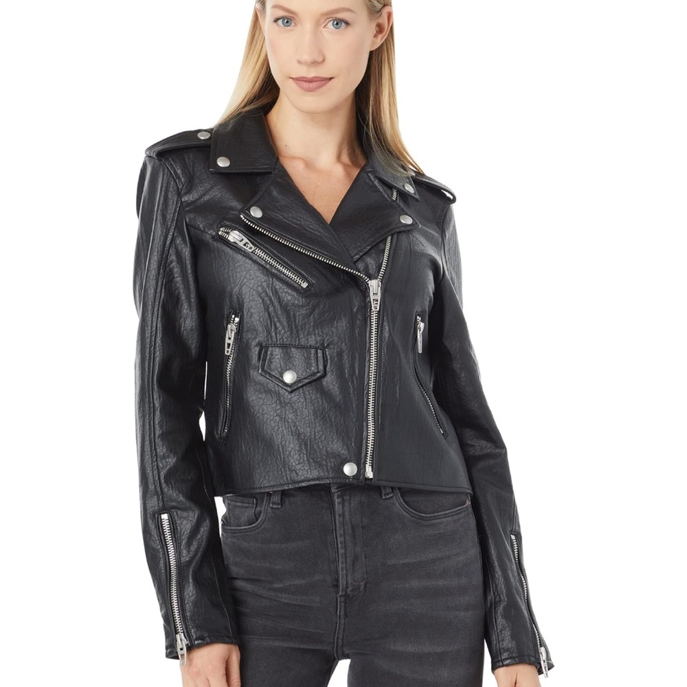 NEW Blank NYC Leather Cropped Moto Jacket